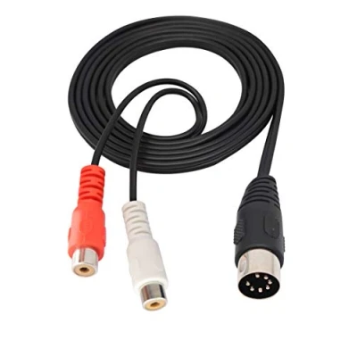 Image of zdyCGTime RCA to Midi extension cable,midi 7 pin male 2RCA female Audio Adapter Cable,Compatible with Bang &amp; Olufsen B O, Naim, four Channel Stereo System .(1.5 m / 4.8 ft)