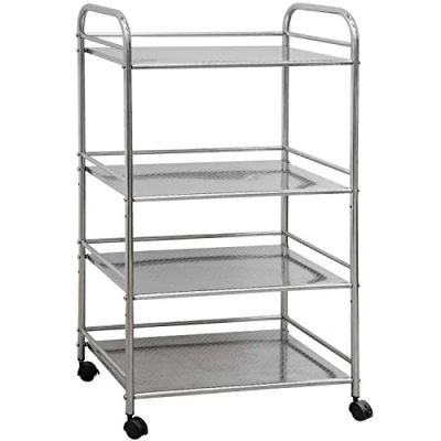 Image of EYEPOWER Stainless Steel Kitchen Trolley 4 Levels 60 x 35 100 cm Serving Bathroom
