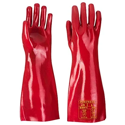 Image of Portwest PVC Gauntlet Red XL