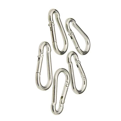 Image of fiXte® BZP Steel Snap Hooks Spring Latch Carabina Carabiner Carbine Heavy Duty Pack of 5 (M5)