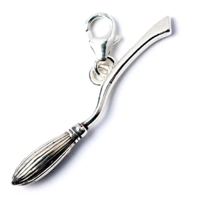Image of The Carat Shop Official Harry Potter Jewellery Nimbus 2000 Broomstick Clip on Charm