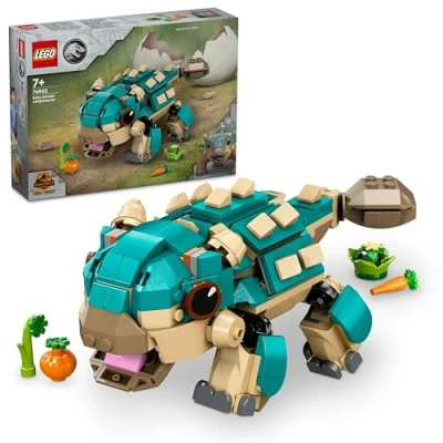 Image of LEGO Jurassic World Baby Bumpy: Ankylosaurus Dinosaur Toy for Camp Cretaceous Fans and 7 Plus Year Old Kids, Creative Adventure Set Independent Play, Gift Boys Girls 76962