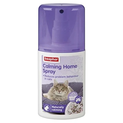 Image of Beaphar Herbal Calming Home Spray Helps Reduce Stress For Use Around the House &amp; Travelling on Blankets, Carriers, Pet Bedding, More Contains Natural Herb Valerian 125ml