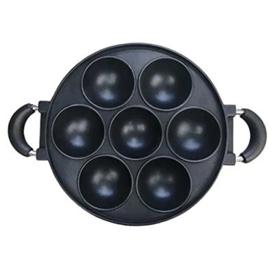 Image of 7 Hole Cake Cooking Pan Cast Iron Omelette Non Stick Pot Japanese