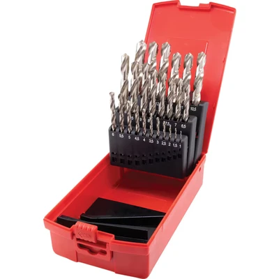 Image of Sherwood 1 13.00MM X 0.5MM HSS Ground Flute Jobber Drill Set Bright Finish 25 Pieces