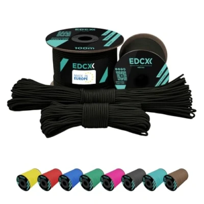 Image of EdcX 2 mm Nylon Paracord 275 (15, 30, 50 and 100 m) 100% rope, 3 Strand cord, cord in Many Colours (Army Green, 15