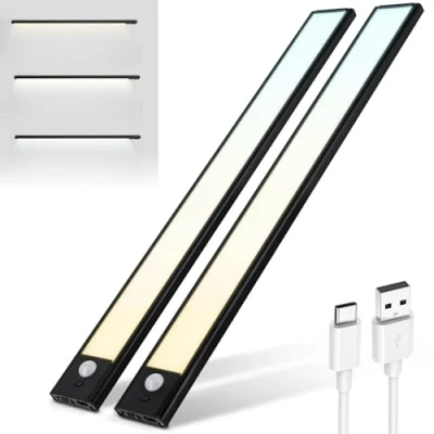 Image of Brendz USB C LED Strip Lights, 3 Color Temperatures, Motion Sensor, Dimmable Cabinet &amp; Closet 2 x 40cm