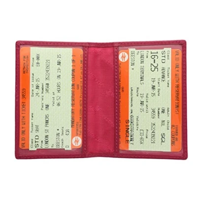 Image of VISCONTI Leather Oyster Card/Travel Pass Holder TC1TC Fuchsia