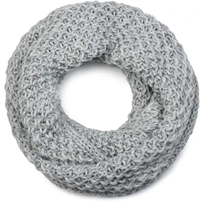 Image of styleBREAKER knit loop scarf in a rough pattern, unicolour snood, winter scarf, unisex 01018157, Colour:Light Grey