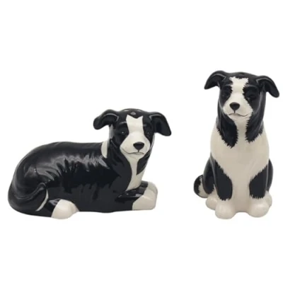 Image of Lesser &amp; Pavey Salt Pepper Set for All Types of Kitchen Ceramic Shaker Lovely Pots Suitable Home (Collie)