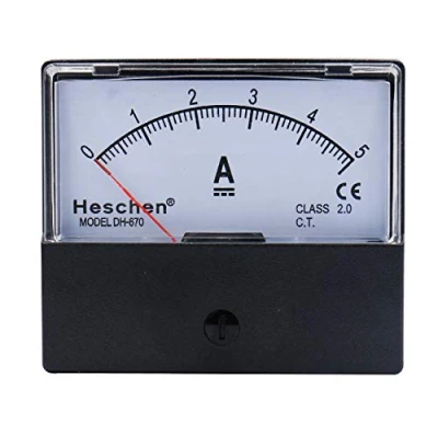 Image of Heschen Rectangle Panel Mounted Current Meter Ammeter Tester DH 670 DC 0 5A Class 2.0 CE listed