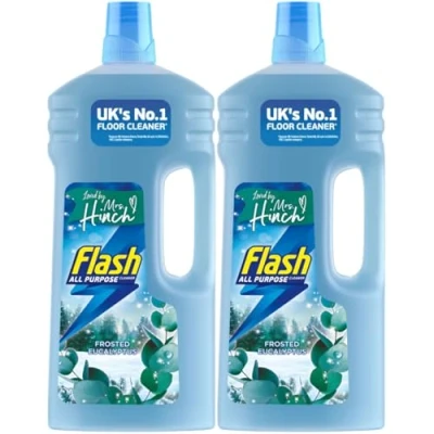 Image of Flash All Purpose Cleaner Cleans Multi Surface Floor Dirt Remover 1.5L Mrs Hinch Frosted Eucalyptus Scent Pack of 2