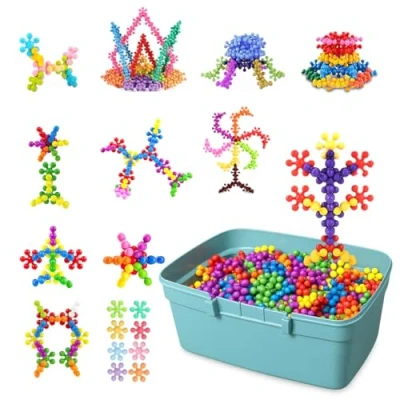 Image of Xwin 500 Pcs STEM Building Toys 3D Construction Learning Stacking Toy for Kids Educational Blocks Toddlers Preschool Interlocking Disc Gift