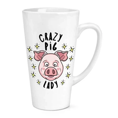 Image of Crazy Pig Lady Stars 17oz Large Latte Mug Cup