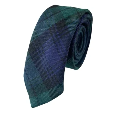 Image of Men&#039;s Black Watch Tartan Skinny Thin Width Neck Tie