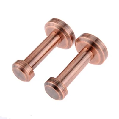 Image of Mgoodoo 2pcs Wall Mount Robe Coat Hook,Towel Hook,Heavy Duty Clothes Hanger Brushed Brass for Bathroom Lavatory Closets Red Copper