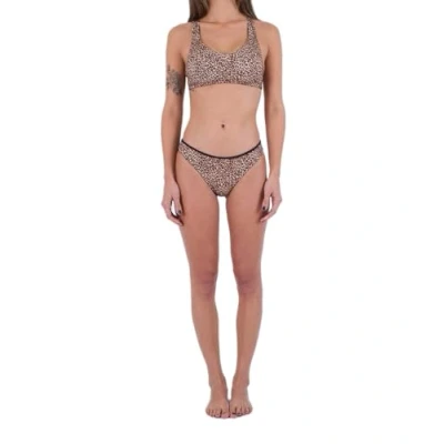 Image of Hurley Women&#039;s Max Leopard Moderate Bottom Bikini Panties, Brown Sugar, S