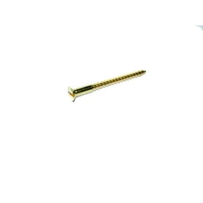 Image of Owlett Jaton Woodscrew Slotted Brass Countersunk Head Box Of 100 12G 76.2mm 9Tqcskbws/221