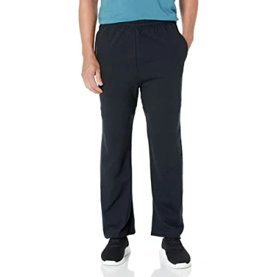 Image of Jerzees Men&#039;s NuBlend Fleece Sweatpants with Pockets, Relaxed Fit, Cotton Blend, Open Bottom Black, XXL