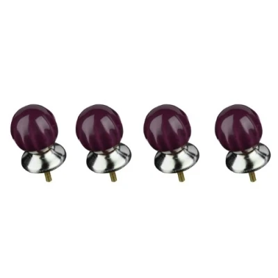 Image of Premier Housewares 2490017 Retro Style Drawer Knobs Set of 4, Purple
