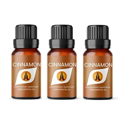 Image of Aroma Energy Cinnamon Essential Oil 30ml (3 x 10ml Bottles) 100% Pure &amp; Natural