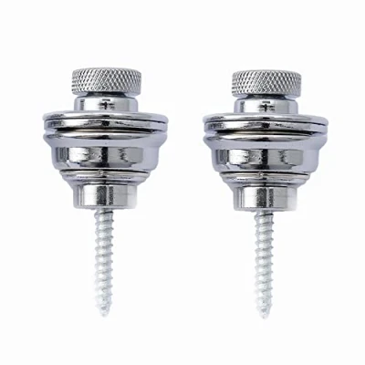 Image of Musiclily Metal Big Strap Locks Buttons for Guitar or Bass,Chrome(2 Pieces)