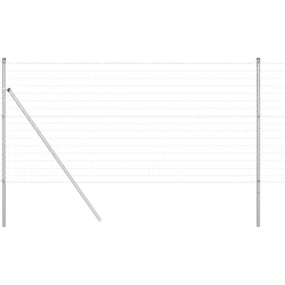 Image of vidaXL Euro Fence with 13 Posts 1x25 m Galvanised Steel