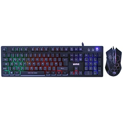 Image of Marvo Scorpion KM409 7 Colour Rainbow LED USB Gaming Keyboard &amp; Mouse Set