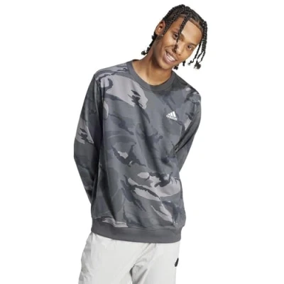 Image of adidas Men&#039;s Seasonal Essentials Camouflage Sweatshirt, dgh solid grey, S
