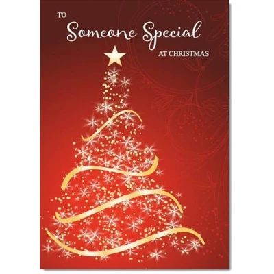 Image of doodlecards Someone Special Christmas Card Red Abstract Tree Medium Size for with Plain Envelope