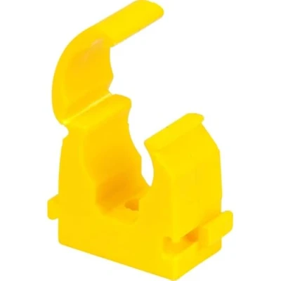 Image of ROHANS Single 15mm HINGED Pipe Clips TS15 for PIPEWORK Black, White, Red, Yellow, Blue, Pack of 5, 10, 15, 20, 50, 100 (10, Yellow)