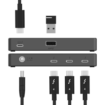 Image of SABRENT Thunderbolt 4 USB Hub, 60W Powered C Port, Super Speeds Up to 40Gbps, Supports 4K 5K 6K 8K @ 60Hz (DSC) Monitors, Certified TB4 Cable Included (HB TBT4)