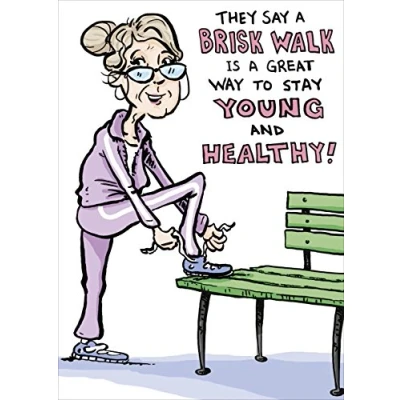 Image of A Brisk Walk! Humorous Bottlecap Greeting Card