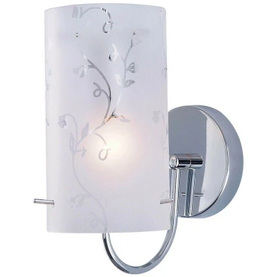 Image of Italux Lighting Modern Wall Lamp Chrome 1 Light with Fabric Shade, E27