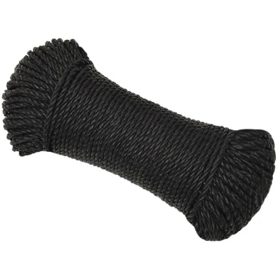 Image of vidaXL Work Rope Black 6 mm 250 m Polypropylene