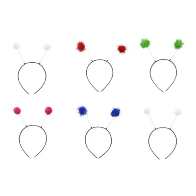 Image of Zac&#039;s Alter Ego Pack of 6 Sparkly Tinsel Pom Christmas Head Boppers