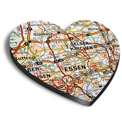 Image of 1 x Heart MDF Magnets Essen Hausen Germany German Travel Map 44976
