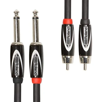 Image of Roland Black Series Interconnect Dual Cable—1/4 Inch To Rca, 10Ft / 3M Rcc 10 2R28