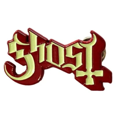 Image of Ghost Band Logo Red Shadow Pin Badge One Size