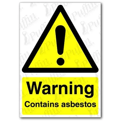 Image of Warning Contains Asbestos Sign (Rigid Plastic, A3)