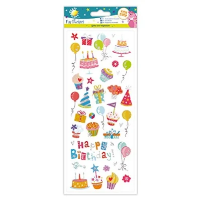 Image of Craft Planet Fun Stickers &quot;Glitzy Birthday&quot; Stickers, Multi, One Size