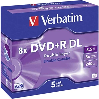 Image of Verbatim DVD+R Double Layer 8.5 GB 8x Burning Speed, Scratch Protection, Long Service Life, Jewel Case, 5 Pack