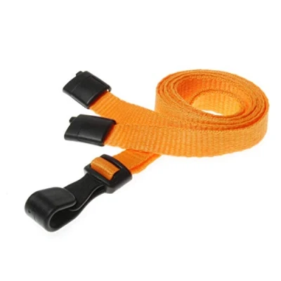 Image of Customcard Neck Lanyard for ID Badge with Safety Breakaway Clip Orange (Pack of 10)