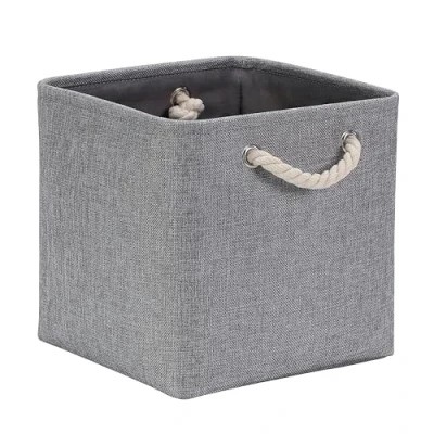 Image of Mangata Cube Storage Boxes 25x25x25cm, Fabric Basket for Cupboards, Shelves, Closet, Grey（10 x 10 inch, 1 Pack）