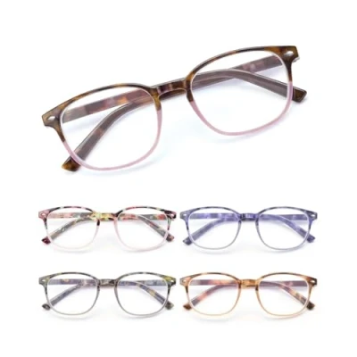 Image of JM Blue Light Reading Glasses for Women with Spring Hinge, Square Lightweight Ladies Magnifying 5 Packs +1.5