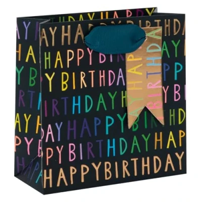 Image of Glick Luxury Gift Bag, Happy Birthday Navy Small , Celebration PS 140x140x60mm,