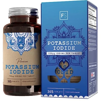 Image of FS Potassium Iodide 365 Supplements High Strength Tablets 150mcg of per Serving Iodine Non GMO, Gluten &amp; Allergen Free Manufactured in The UK