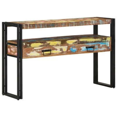 Image of vidaXL End Tables Multicolour 120x33x75 cm Solid Reclaimed Wood&amp;Metal