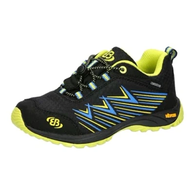 Image of Brütting Chesna Low Cross Country Running Shoe, Schwarz/Blau/Lemon, 10 UK Child