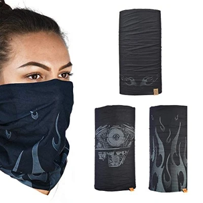 Image of Oxford Comfy Head Helmet Scarf Neck Warmer Base Layer 2 Pack, HD Graphics, One Size